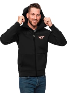 Antigua Virginia Tech Hokies Mens Black Protect Long Sleeve Full Zip Jacket