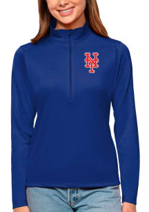 Antigua NY Mets Womens Blue Tribute 1/4 Zip Pullover
