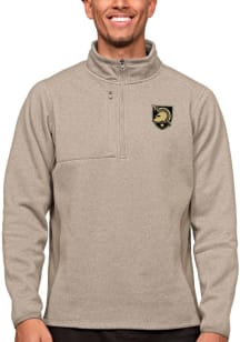 Antigua Army Black Knights Mens Oatmeal Course Long Sleeve 1/4 Zip Pullover