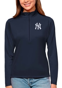 Antigua NY Yankees Womens Navy Blue Tribute 1/4 Zip Pullover