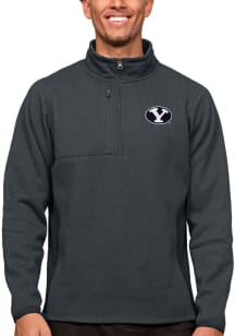 Antigua BYU Cougars Mens Charcoal Course Long Sleeve 1/4 Zip Pullover