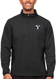 Antigua BYU Cougars Mens Black Course Long Sleeve 1/4 Zip Pullover