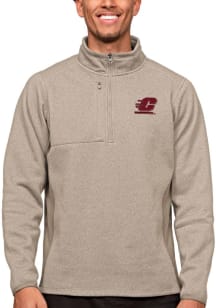 Antigua Central Michigan Chippewas Mens Oatmeal Course Long Sleeve 1/4 Zip Pullover