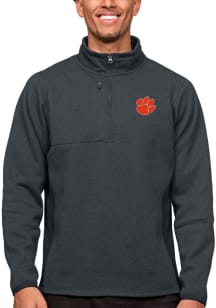 Antigua Clemson Tigers Mens Charcoal Course Long Sleeve 1/4 Zip Pullover