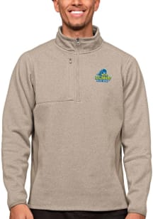 Antigua Delaware Fightin' Blue Hens Mens Oatmeal Course Long Sleeve 1/4 Zip Pullover