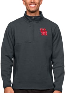 Antigua Houston Cougars Mens Charcoal Course Long Sleeve 1/4 Zip Pullover