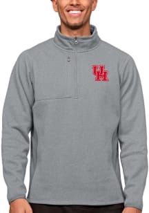 Antigua Houston Cougars Mens Grey Course Long Sleeve 1/4 Zip Pullover