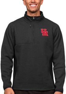 Antigua Houston Cougars Mens Black Course Long Sleeve 1/4 Zip Pullover