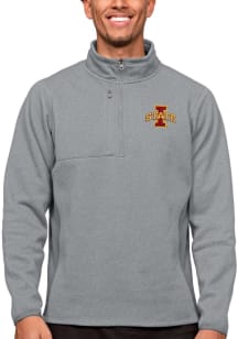 Antigua Iowa State Cyclones Mens Grey Course Long Sleeve 1/4 Zip Pullover