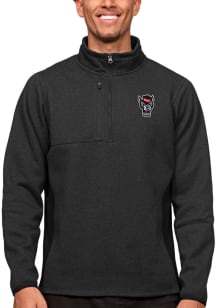 Antigua NC State Wolfpack Mens Black Course Long Sleeve 1/4 Zip Pullover