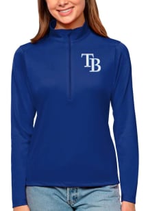 Antigua Tampa Bay Rays Womens Blue Tribute 1/4 Zip Pullover