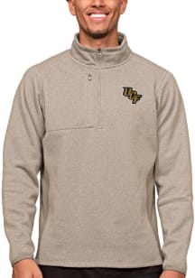 Antigua UCF Knights Mens Oatmeal Course Long Sleeve 1/4 Zip Pullover