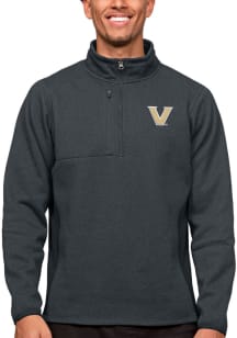 Antigua Vanderbilt Commodores Mens Charcoal Course Long Sleeve 1/4 Zip Pullover