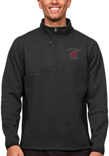 Antigua Washington State Cougars Mens Black Course Long Sleeve 1/4 Zip Pullover