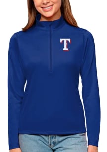 Antigua Texas Rangers Womens Blue Tribute Qtr Zip Pullover
