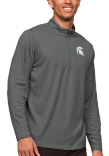 Antigua Michigan State Spartans Mens Charcoal Epic Long Sleeve 1/4 Zip Pullover