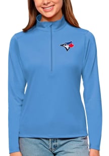 Antigua Toronto Blue Jays Womens Blue Tribute 1/4 Zip Pullover