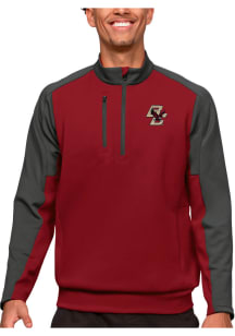 Antigua Boston College Eagles Mens Red Team Long Sleeve 1/4 Zip Pullover