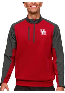 Antigua Houston Cougars Mens Red Team Long Sleeve 1/4 Zip Pullover