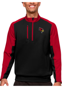 Antigua Illinois State Redbirds Mens Black Team Long Sleeve 1/4 Zip Pullover