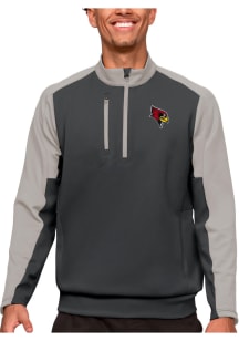Antigua Illinois State Redbirds Mens Grey Team Long Sleeve 1/4 Zip Pullover