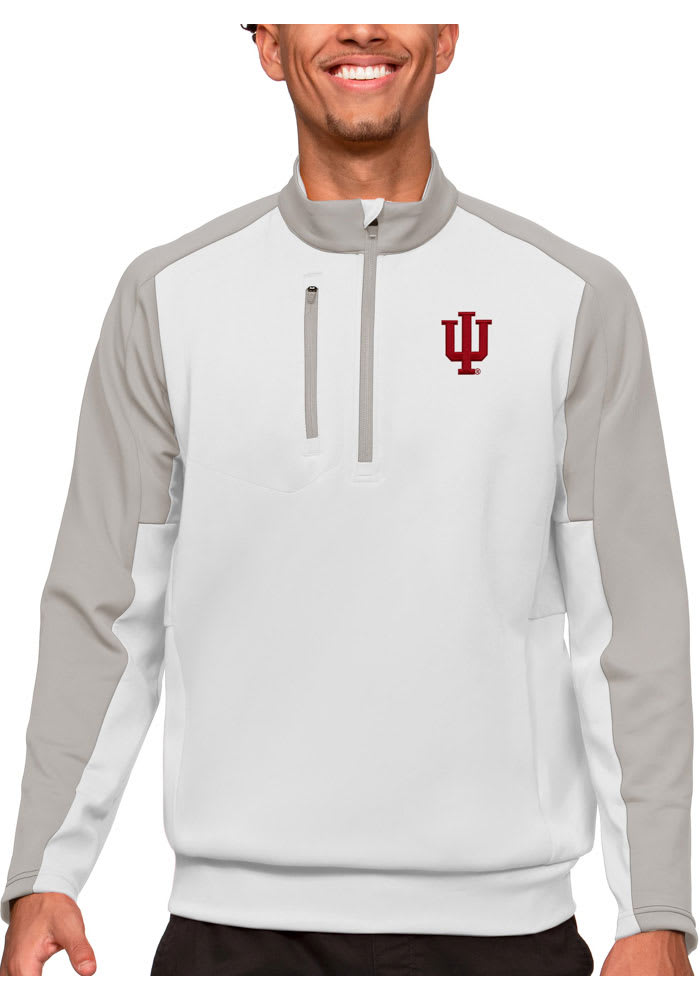 Antigua Indiana Hoosiers Mens White Team Pullover Jackets