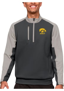 Antigua Iowa Hawkeyes Mens Grey Team Long Sleeve 1/4 Zip Pullover