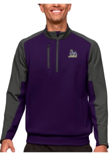 Antigua James Madison Dukes Mens Purple Team Long Sleeve 1/4 Zip Pullover