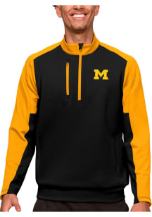 Antigua Michigan Wolverines Mens Black Team Long Sleeve 1/4 Zip Pullover
