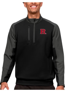 Antigua Rutgers Scarlet Knights Mens Black Team Long Sleeve 1/4 Zip Pullover