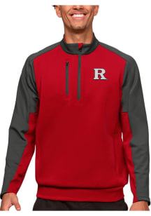 Antigua Rutgers Scarlet Knights Mens Red Team Long Sleeve 1/4 Zip Pullover