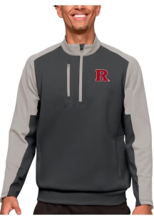 Antigua Rutgers Scarlet Knights Mens Grey Team Long Sleeve 1/4 Zip Pullover