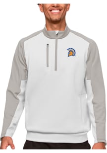 Antigua San Jose State Spartans Mens White Team Long Sleeve 1/4 Zip Pullover