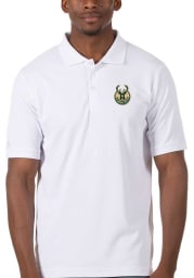 Antigua Milwaukee Bucks Mens White Legacy Pique Short Sleeve Polo