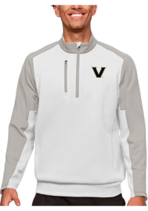 Antigua Vanderbilt Commodores Mens White Team Long Sleeve 1/4 Zip Pullover