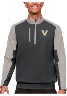 Antigua Vanderbilt Commodores Mens Grey Team Long Sleeve 1/4 Zip Pullover