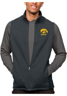 Antigua Iowa Hawkeyes Mens Charcoal Course Sleeveless Jacket