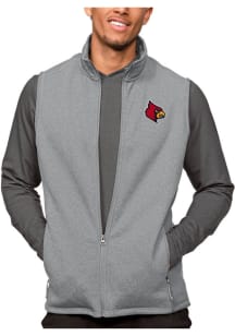 Antigua Louisville Cardinals Mens Grey Course Sleeveless Jacket