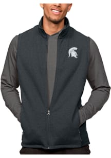 Antigua Michigan State Spartans Mens Charcoal Course Sleeveless Jacket
