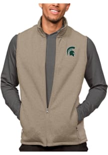 Antigua Michigan State Spartans Mens Oatmeal Course Sleeveless Jacket