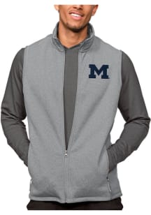 Antigua Michigan Wolverines Mens Grey Course Sleeveless Jacket