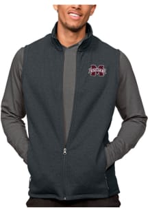 Antigua Mississippi State Bulldogs Mens Charcoal Course Sleeveless Jacket