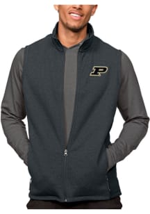 Antigua Purdue Boilermakers Mens Charcoal Course Sleeveless Jacket