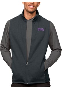 Antigua TCU Horned Frogs Mens Charcoal Course Sleeveless Jacket