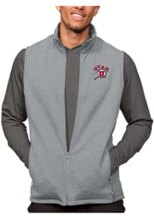 Antigua Utah Utes Mens Grey Course Sleeveless Jacket