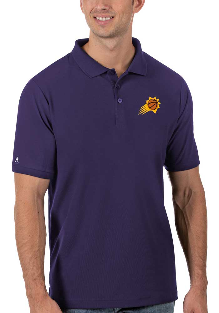 Antigua Phoenix Suns Mens Purple Legacy Pique Short Sleeve Polo