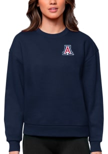 Antigua Arizona Wildcats Womens Navy Blue Victory Crew Sweatshirt