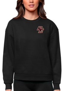 Antigua Boston College Eagles Womens Black Victory Crew Sweatshirt
