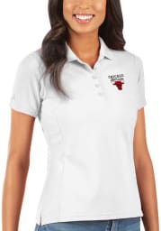 Antigua Chicago Bulls Womens White Legacy Pique Short Sleeve Polo Shirt