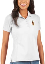 Antigua Cleveland Cavaliers Womens White Legacy Pique Short Sleeve Polo Shirt